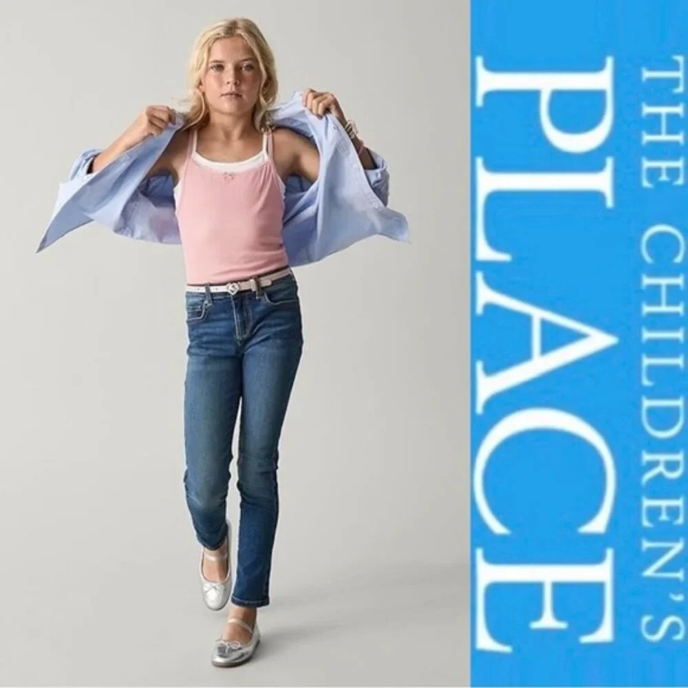 The Children's Place | Denim Blue Girls' Super Skinny Jeans | Size 14